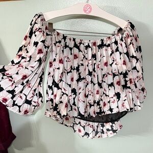 Floral Off-Shoulder Blouse. Express. NWT